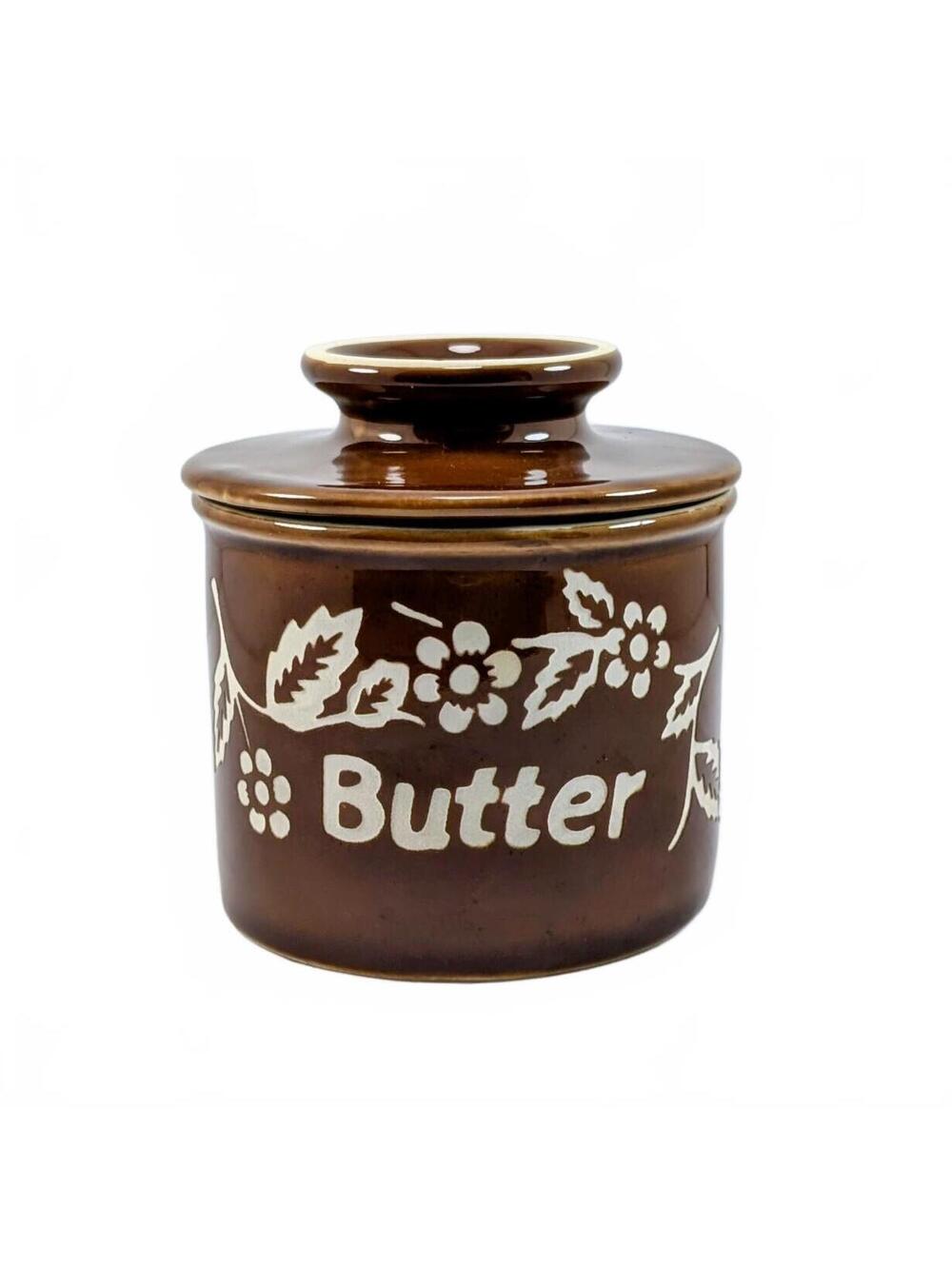 Vtg L. Tremain Brown Butter Bell Crock